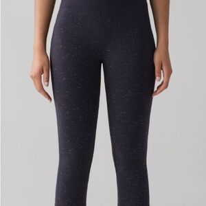 Lululemon Athletica Dark Speckled Leggings midnight navy free to flow crop high